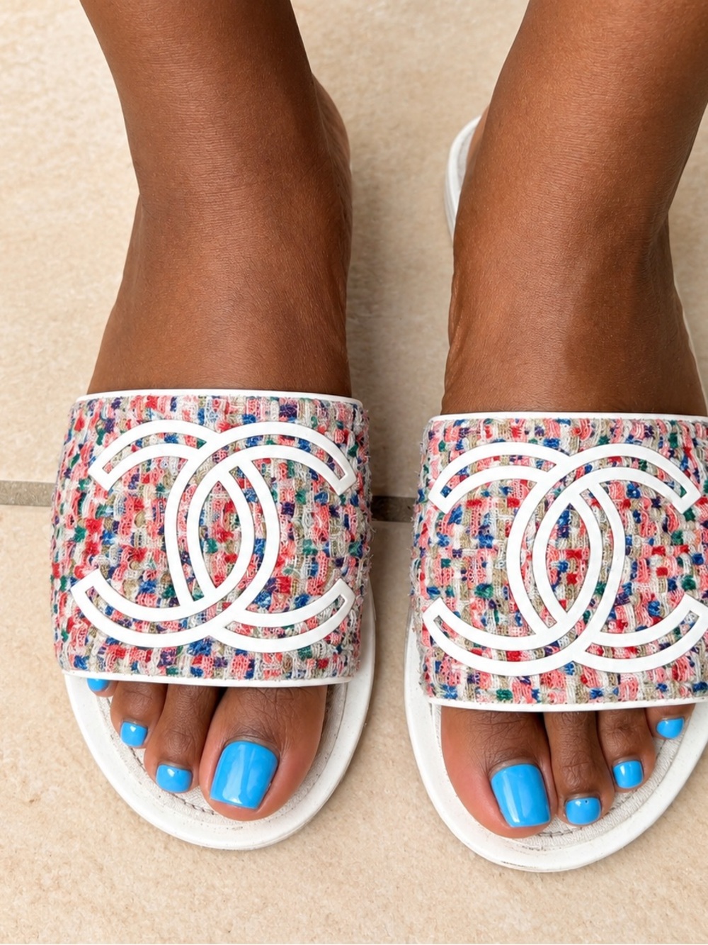 Authentic Chanel Multicolor sandals